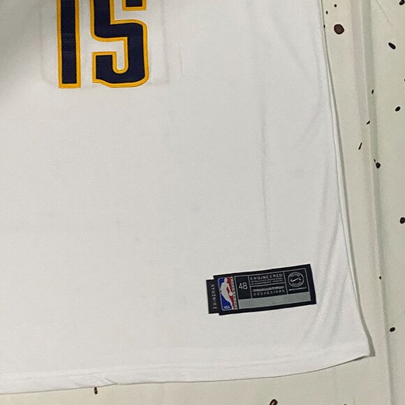 Denver Nuggets Player Jokić Wearing A White Jersey With The Number 15 - Picture 3 of 7